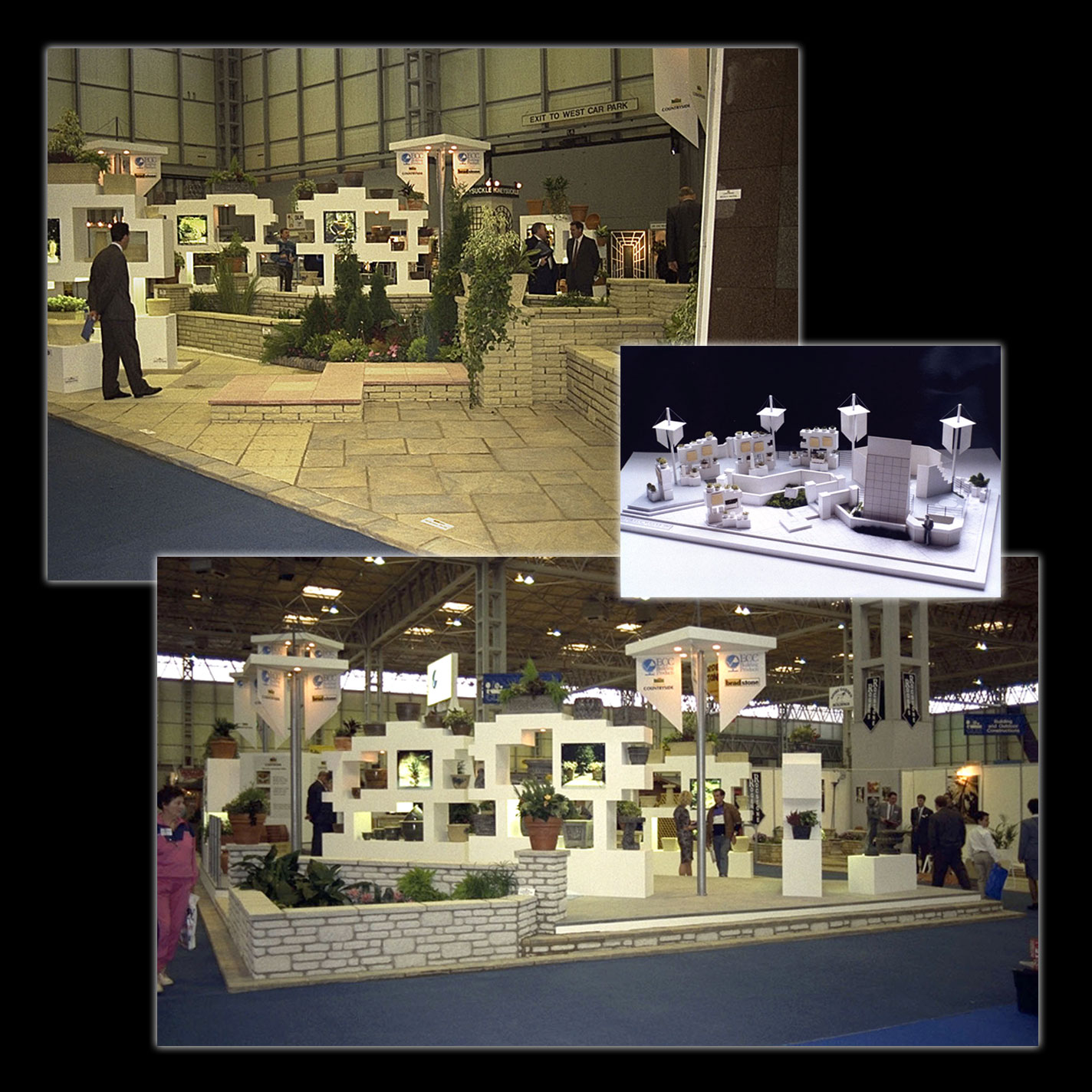 Display - Exhibition Stand for English China Clays - Bradstone Garden Landscaping Products - 20m x 10m - Design, Drawings & Supervise Build at NEC.