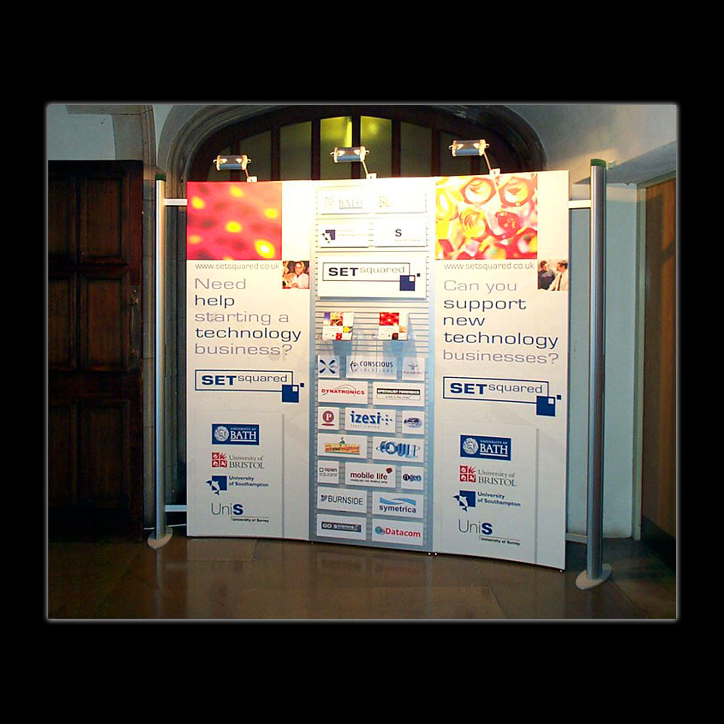 Display - Portable Display for SETsquared, Bristol - Aluminium Post & Rail System - Design & Production.