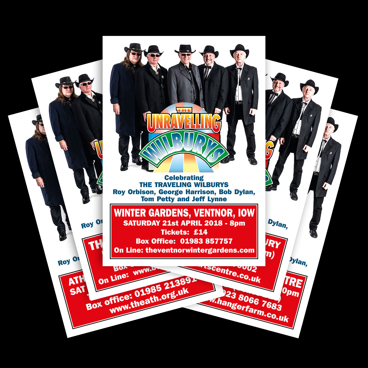 Print - Theatre Posters for The Unravelling Wilburys Tribute Band - A1, A3, A4 - Design & Artwork.