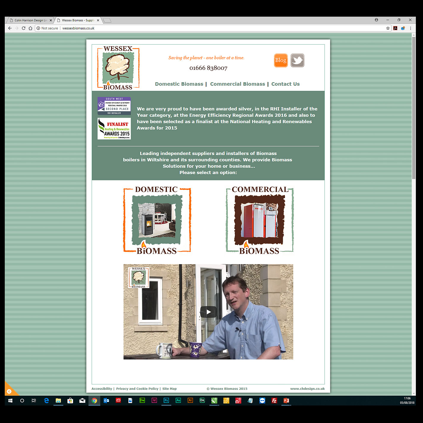 Web - 30 Page Website for Wessex Biomass - Biomass Boiler Installers, Chippenham - Coded HTML - Video Content - Design & Production. 